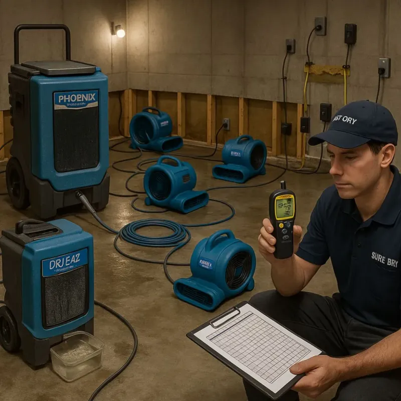 Structural Drying and Dehumidification process in Kenilworth, IL